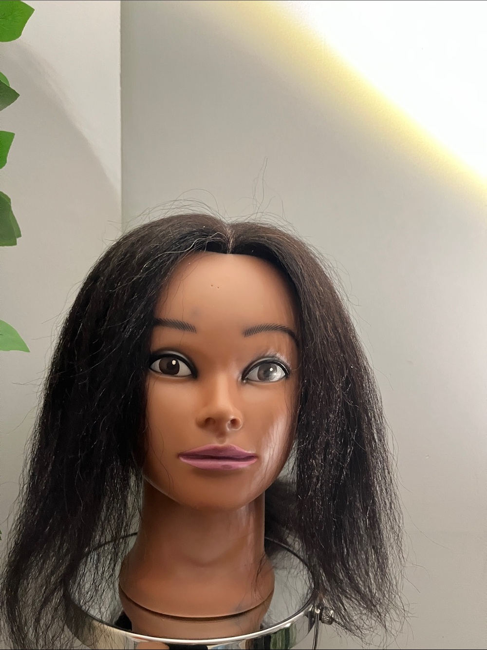 Mannequin Styling Head with Natural Dark Brown Hair